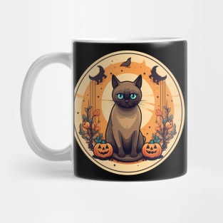 Burmese Cat Halloween, Cat Lover Mug